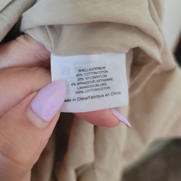 Tory Burch Blythe Khaki Safari Style Shirt Dress Size 12 A line button down - Picture 10 of 10